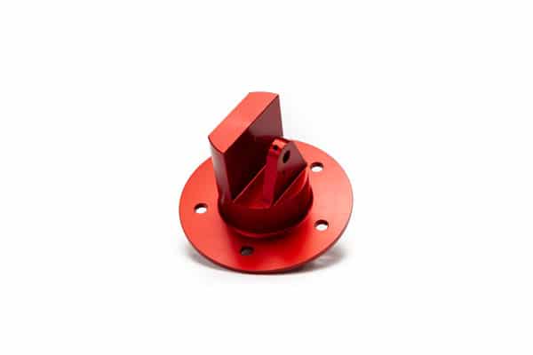 Red anodized mount